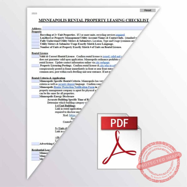 Minneapolis Rental Process Chart Checklist (PDF) - Minnesota Landlord Forms