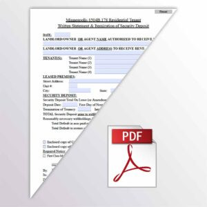 Minneapolis Residential Tenant Written Statement & Itemization of Security Deposit Form